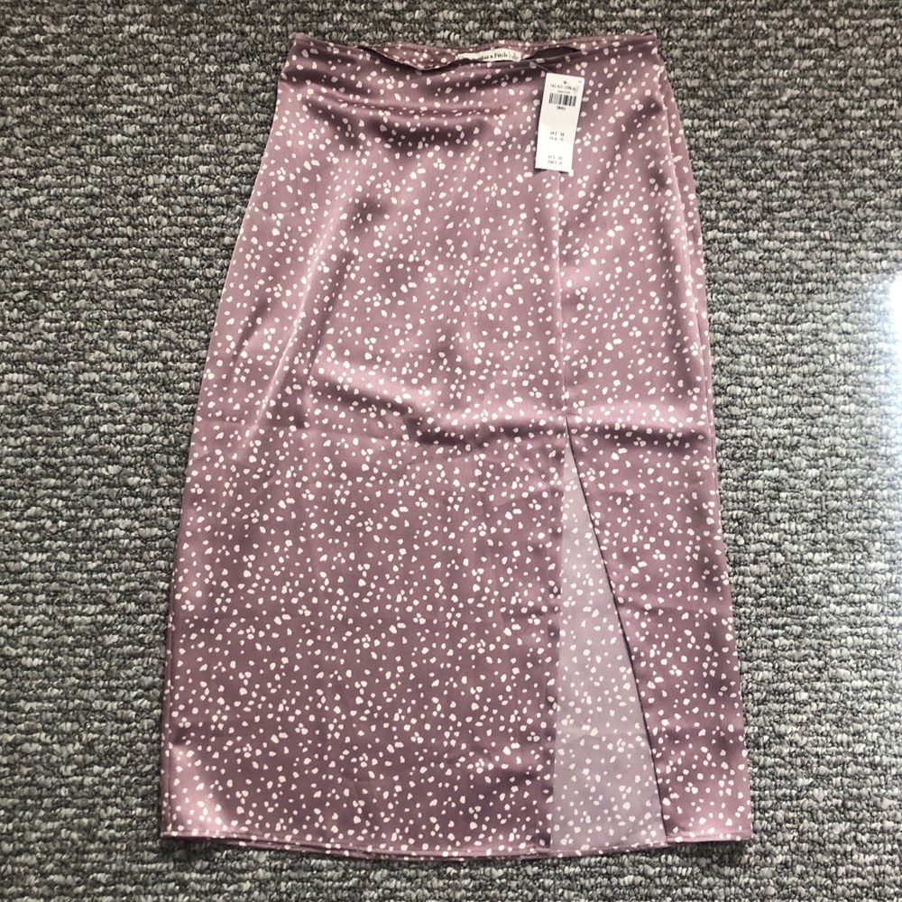 Abercrombie Midi Silk Slit Skirt